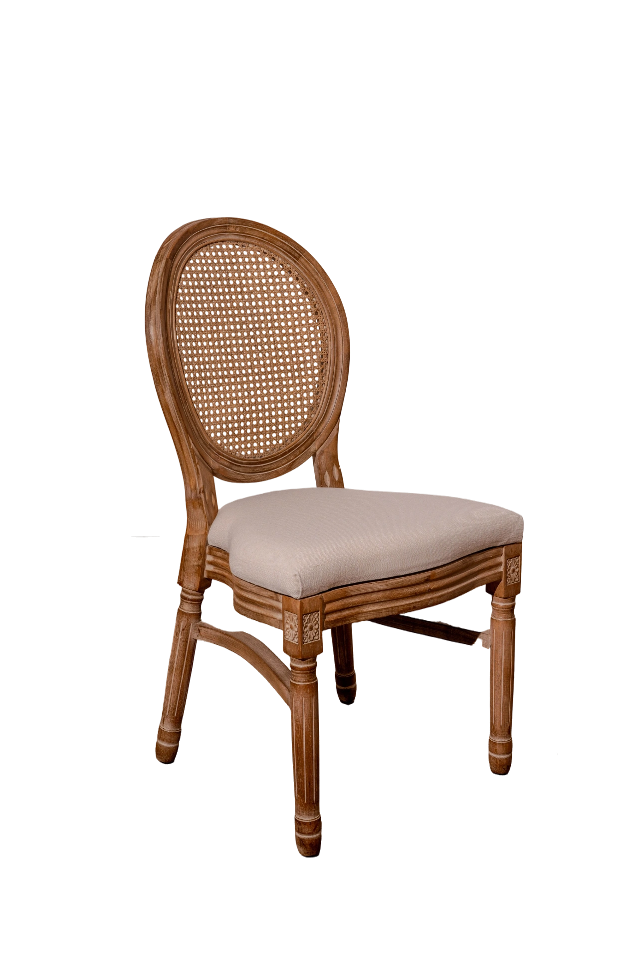 Louis Chair Natur, Dreiviertelansicht — Washed-Holz im warmen Naturton